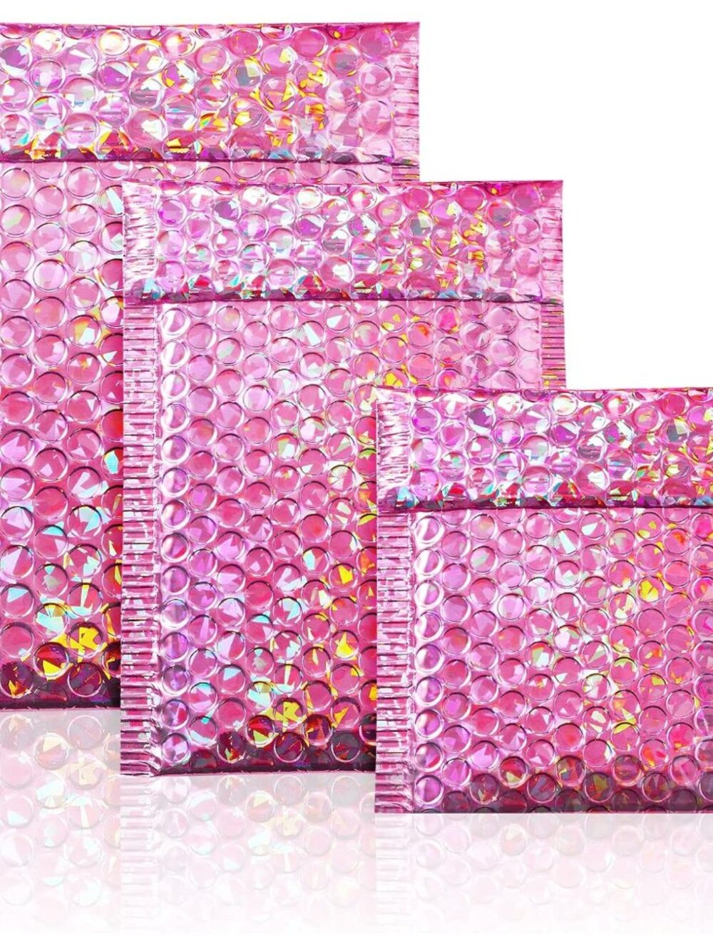 50 Pieces Bubble Mailers 3 Sizes Self Seal Adhesive Poly Mailers Metallic Foil G